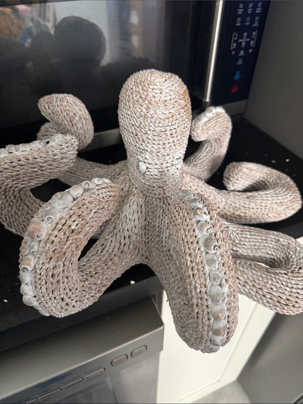 Beige Octopus Sculpture - Home Art - 18” x 16”
